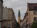 Věž radnice, Brzeg, toho času v opravě.
