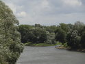 Soutok Odra / Czarna Woda,  pohled ze silničního mostu Glogów.