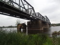 Opuštěný železniční most přes Odru u obce Oderaue.