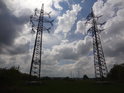 Perspektiva stožárů vedení VVN 110 kV přes Odru mezi Polankou a Výškovicemi.