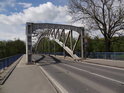 Portál ocelového mostu přes Odru, Ostrava, ulice Hlučínská.